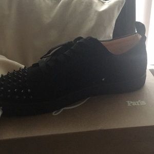 All black low top Christian Louboutin